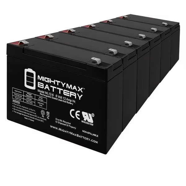6V 12AH Battery Replaces Allied Healthcare 160A Suction Unit - 6PK, Mighty Max Battery, Mfr#: MAX3874420